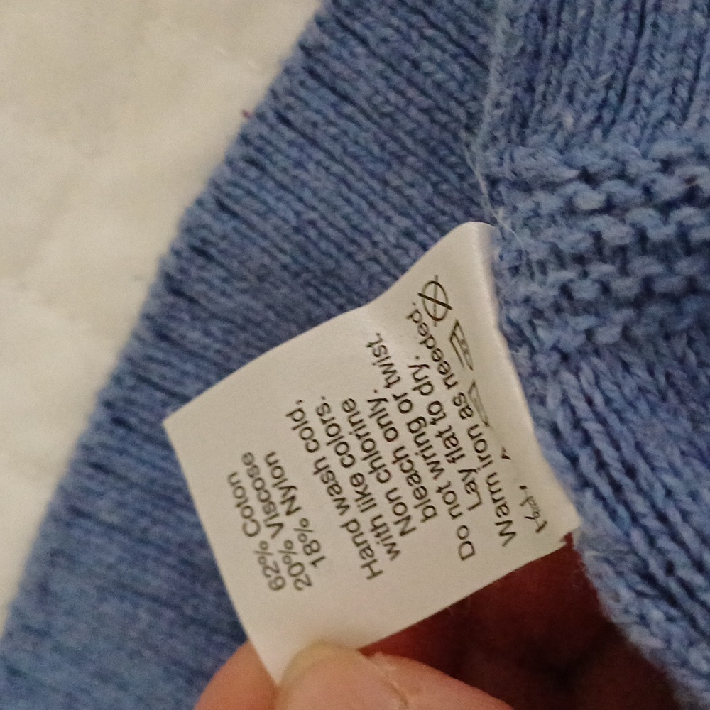 🔥🔥🔥Madewell Cornflower blue convertible turtleneck crewneck sweater S - Picture 11 of 13